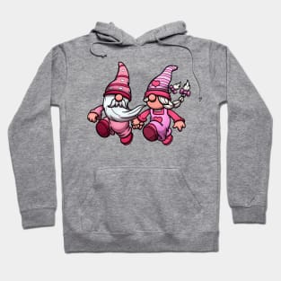 Hopping Gnome Couple In Love Hoodie